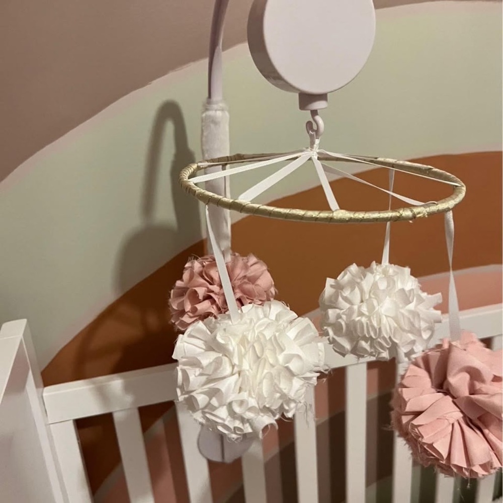 Pink and White Baby Mobile